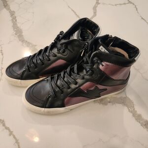 Vintage Havana Marta Black & Chrome High Top Sneakers Size 10